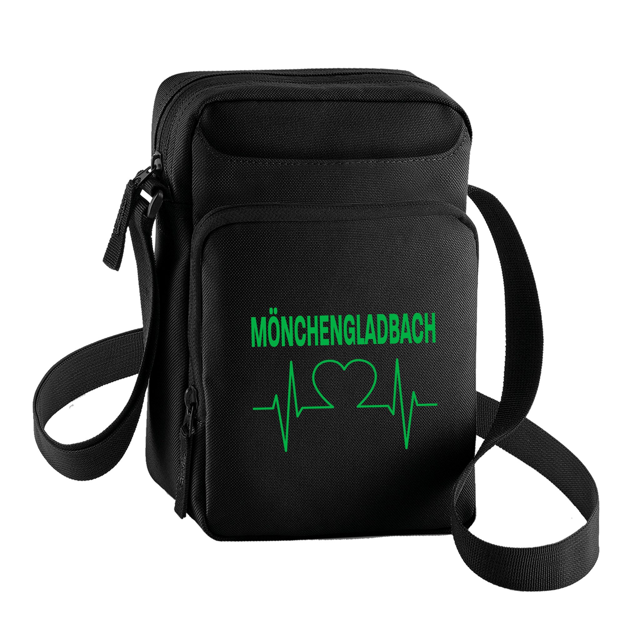 multifanshop Schultertasche Mönchengladbach - Herzschlag - Tasche günstig online kaufen