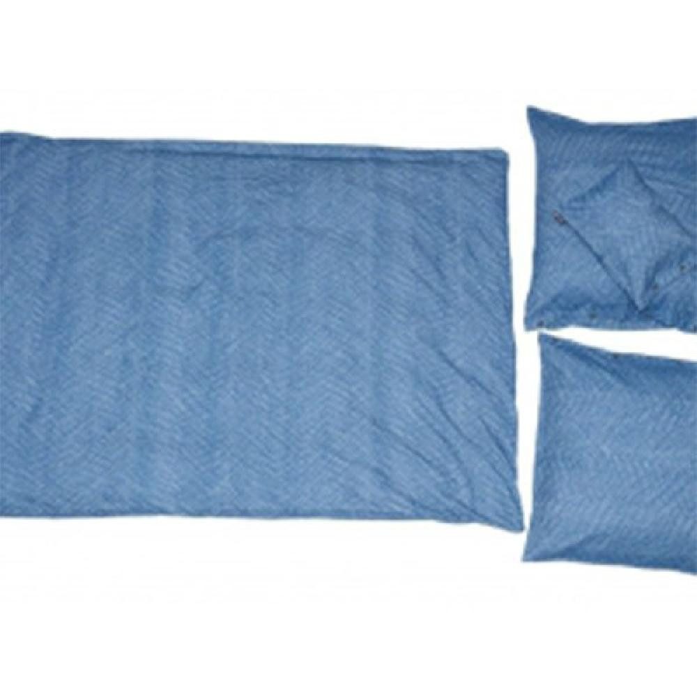 DAVID FUSSENEGGER Bettwäsche Bettwäsche David Struktur Jeans Blau