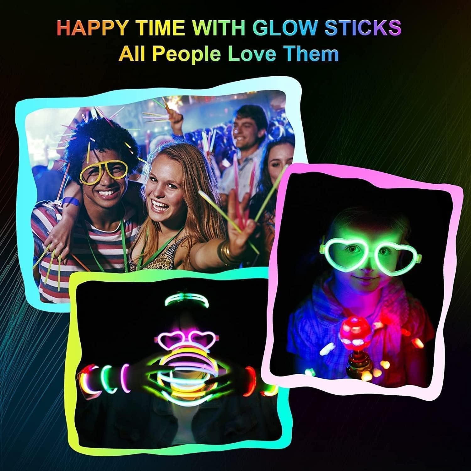 LuxusKollektion Dekohänger 30er Neon Knicklichter Set mit Verbinder, Leuchtbrillen - Party Pack