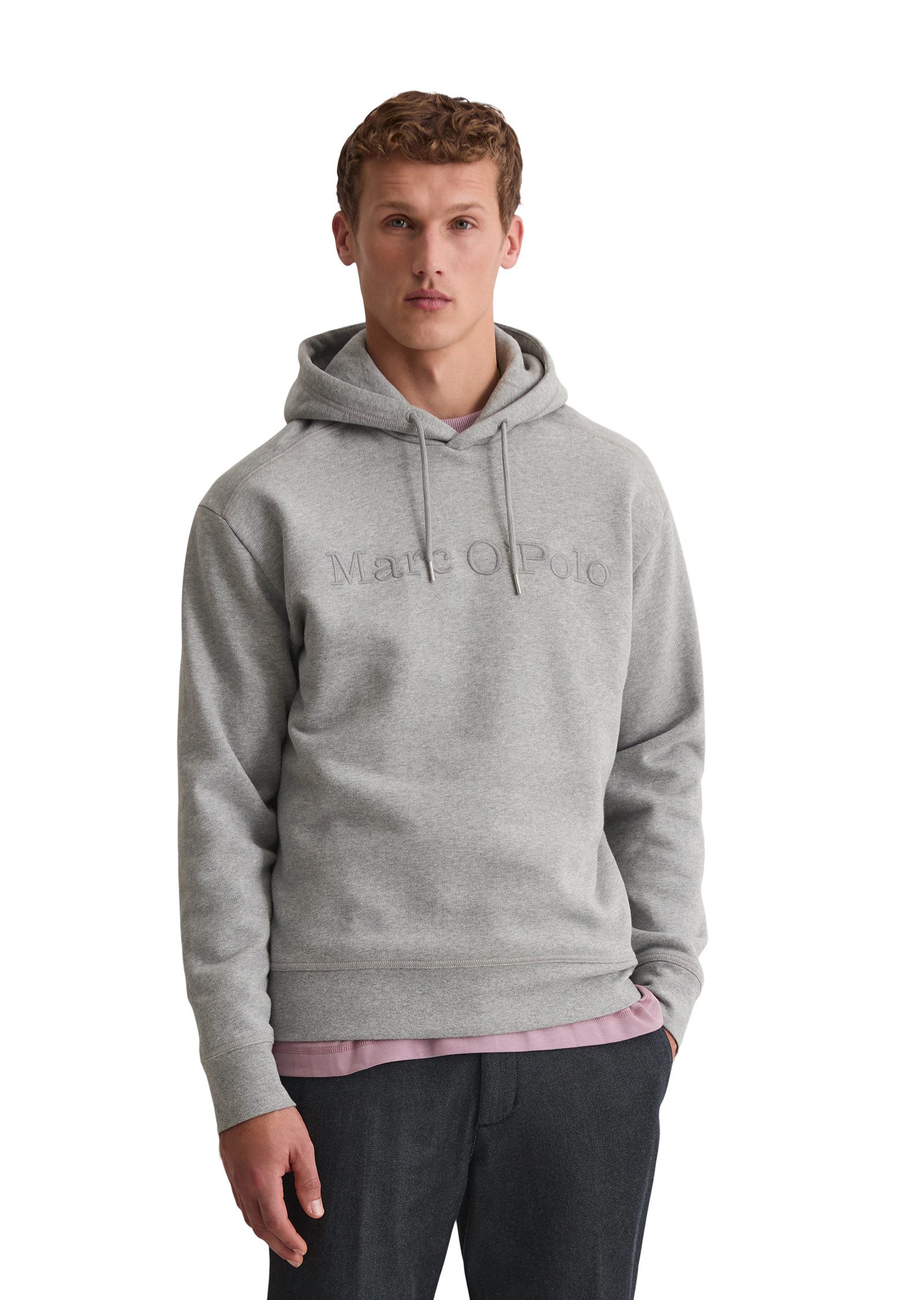 Marc O'Polo Hoodie relaxed fit aus weicher Bio-Baumwolle Ton-in-Ton Sticker günstig online kaufen
