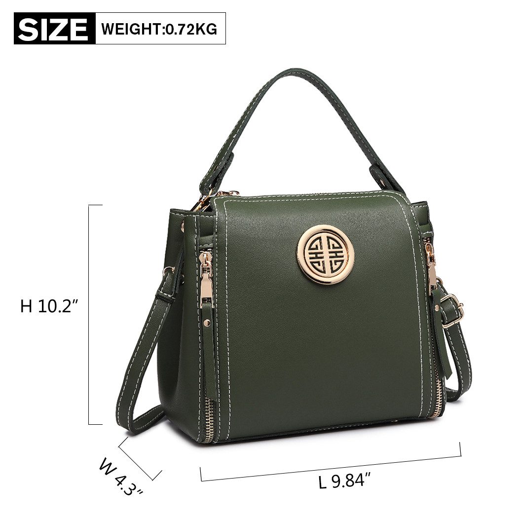 Miss Lulu Umhängetasche Elegante Damen Handtasche aus PU-Leder mit Henkel & Schulterriemen