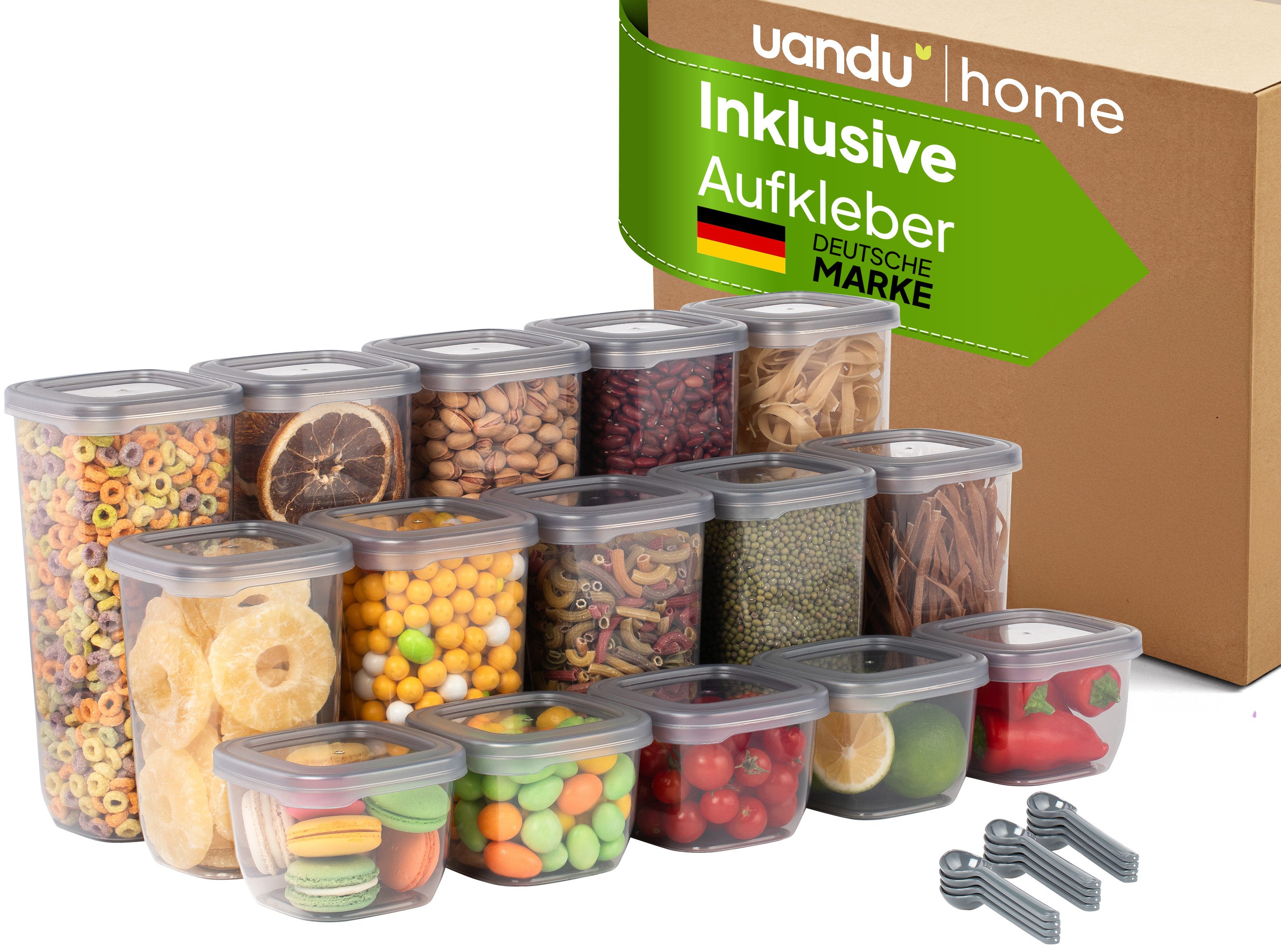 Vorratsdose Vorratsdosen mit Deckel Luftdicht, Vorratsbehälter Set, BPA Frei