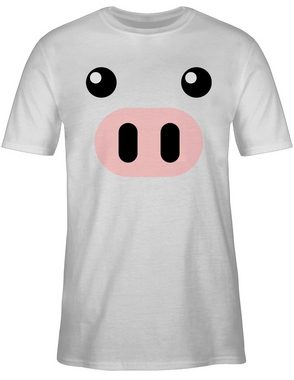Shirtracer T-Shirt Schwein Kostüm - Schweinchen Schweine Sau Ferkel Pig Schweinebau - Karneval Outfit - Herren Premium T-Shirt herren tshirt schwein - schweinchen kostüm kinder - karneval shirt