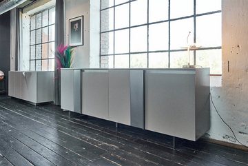 KAWOLA Sideboard ALBUS, grau lackiert versch. Zierfarben