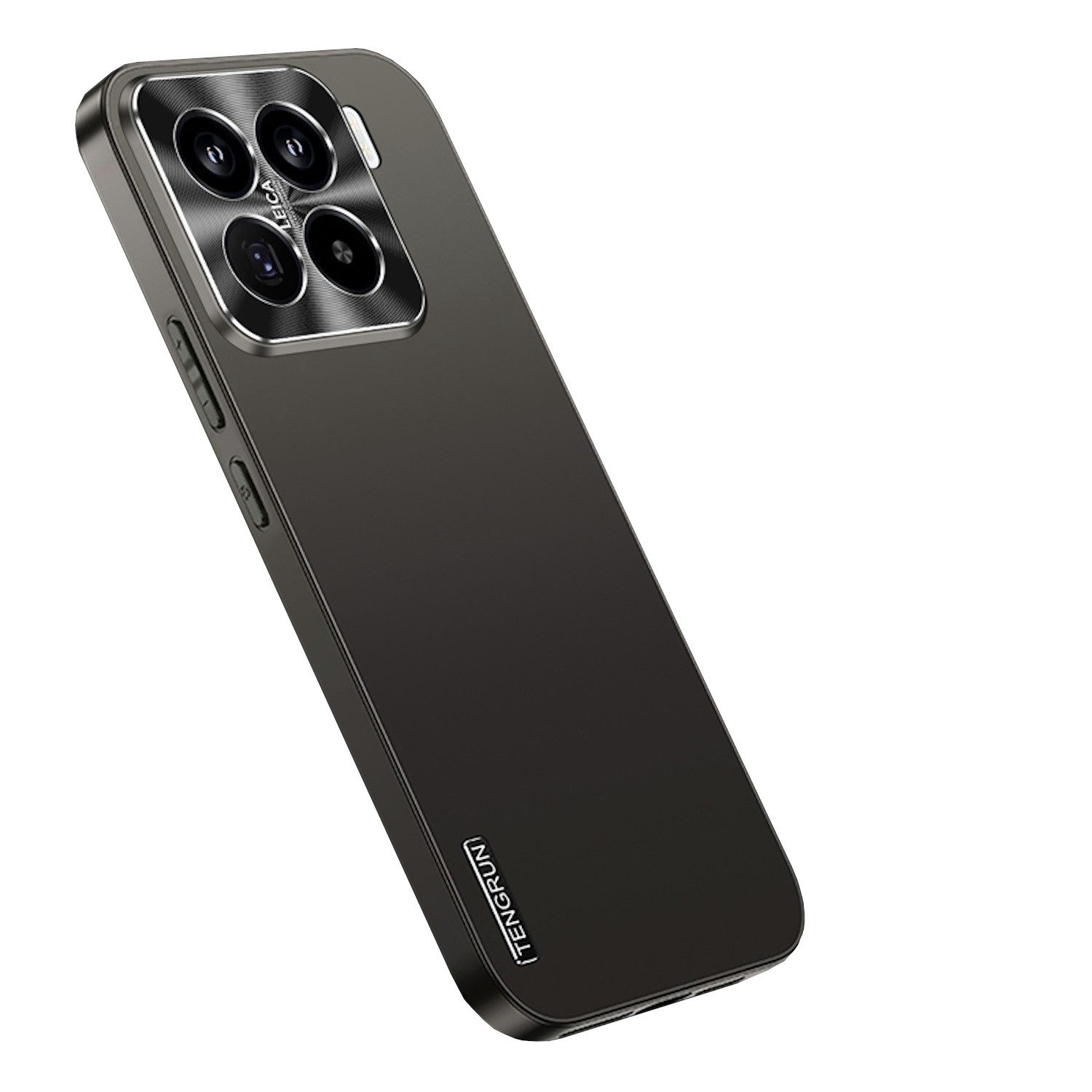 Wigento Handyhülle Für Xiaomi 15 Pro Feinmattes Metall Design Handy Hülle Tasche Schwarz, Mikro-frostige Metallic-Lackierung, stilvolles Design