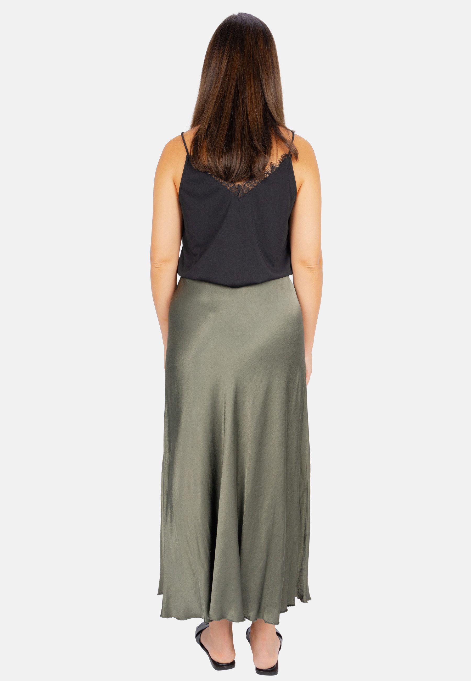 Seasons of April A-Linien-Rock LILLY SATIN Damen Satin Midi Rock One-Size