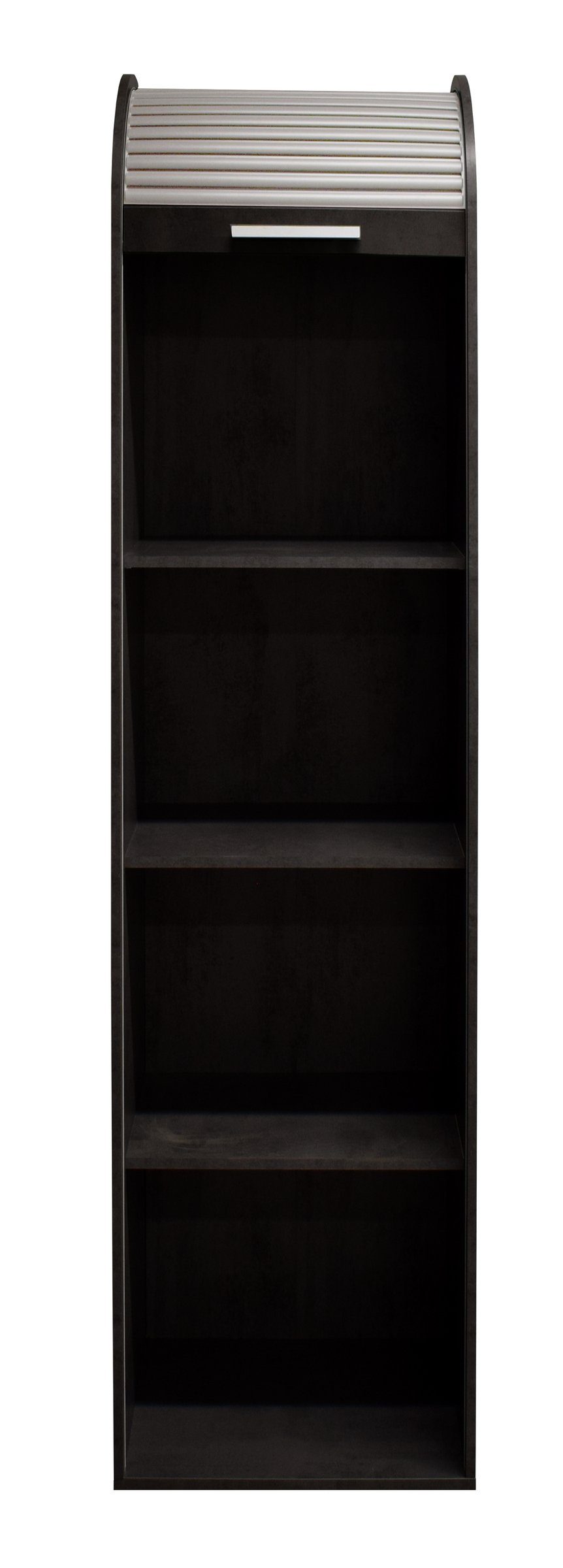 möbelando 2 Jalousieschrank 46x192x44 mit Jalousieschrank cm) / schwarzstahl in weiß (BxHxT: Einlegeböden