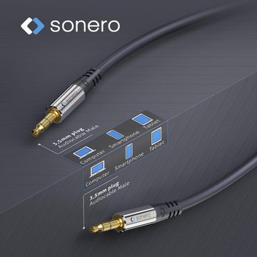 sonero sonero® Premium Audiokabel 3.5mm Klinke, 7,50m, vergoldete Kontakte, Audio-Kabel