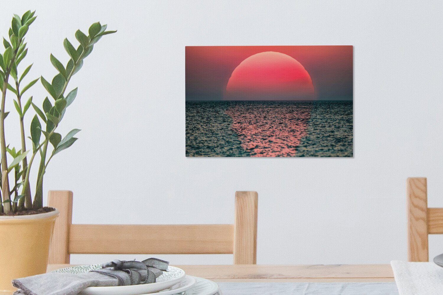 Meer, Wanddeko, Leinwandbilder, Sonnenuntergang Leinwandbild OneMillionCanvasses® 30x20 St), (1 Wandbild cm auf Aufhängefertig, dem