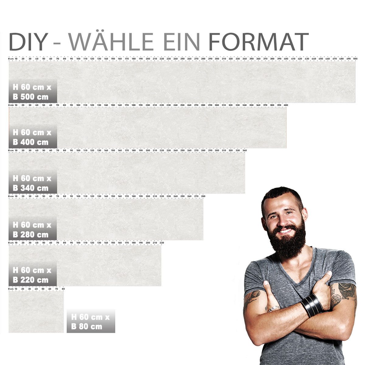 Stickerprofis Küchenrückwand WHITE NATURAL STONE (Matt-Finish), (Premium), 1,5mm, selbstklebend, hält auf besonders vielen Öberflächen