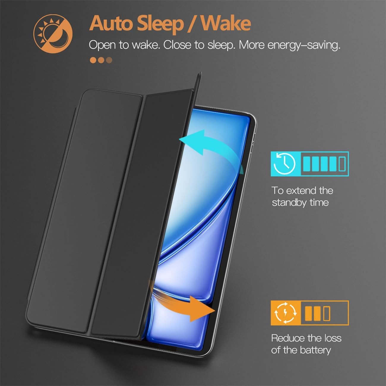 MSM Tablet-Hülle Smart Cover für Apple iPad AIR 2024 11″ 13″ Tablet Hülle Case Schwarz