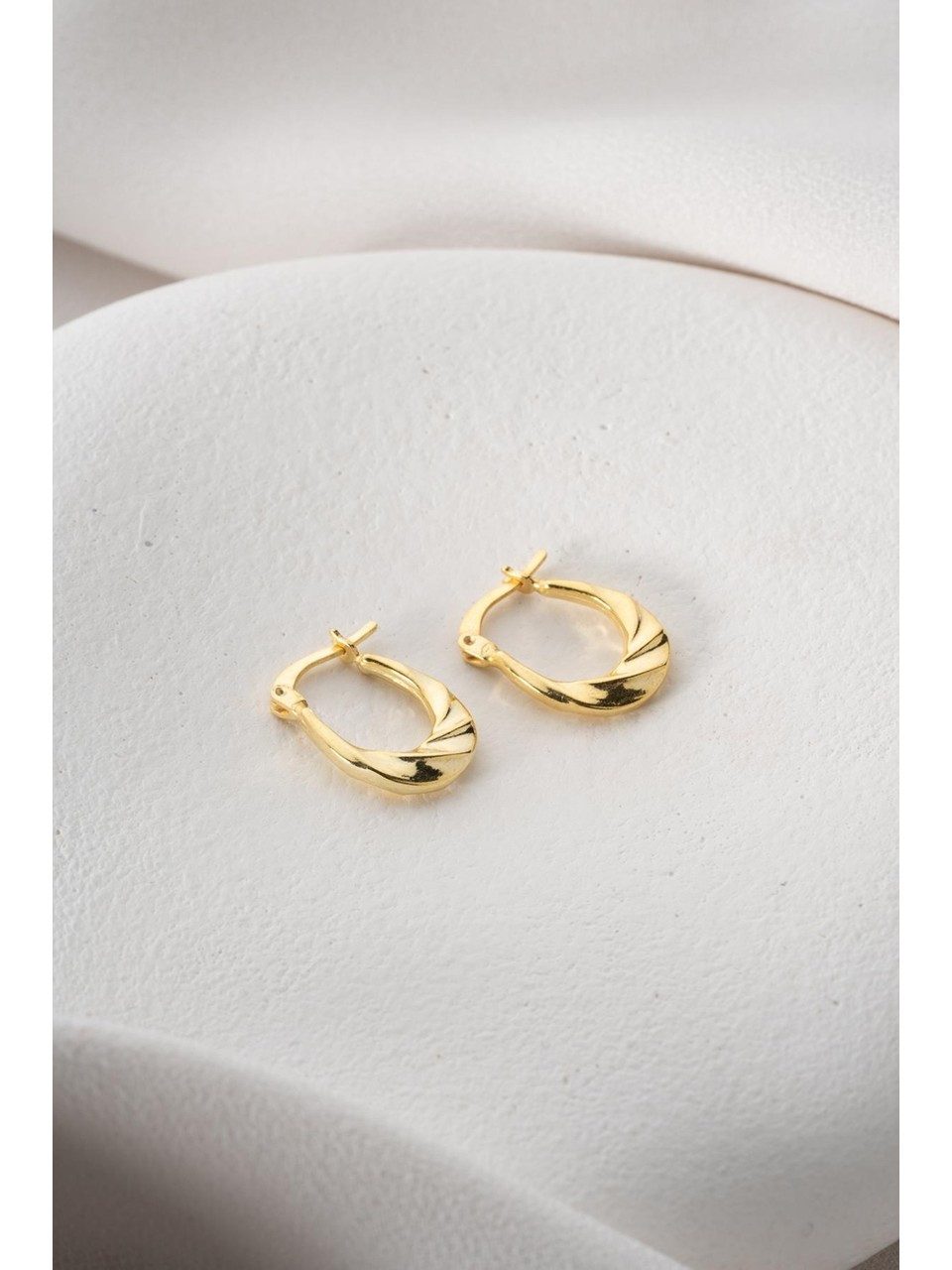 Nisan Ohrring-Set, Silber Creolen – U-Form Design mit goldfarbener Veredelu günstig online kaufen