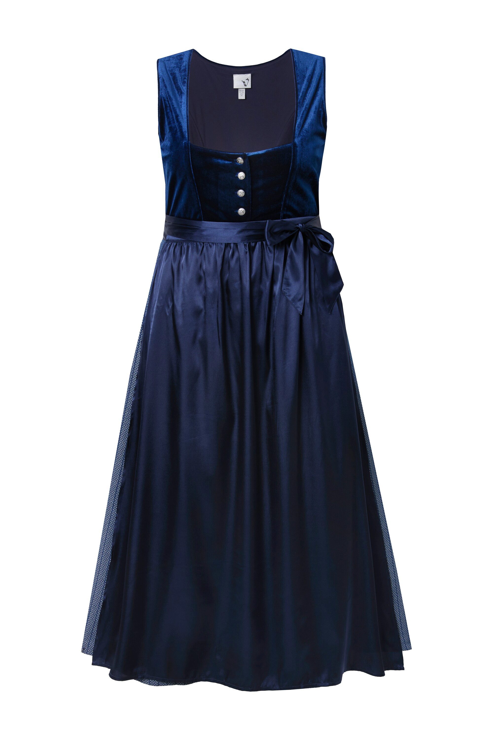 Ulla Popken Dirndl Dirndl Stretch-Samt Carré-Ausschnitt günstig online kaufen