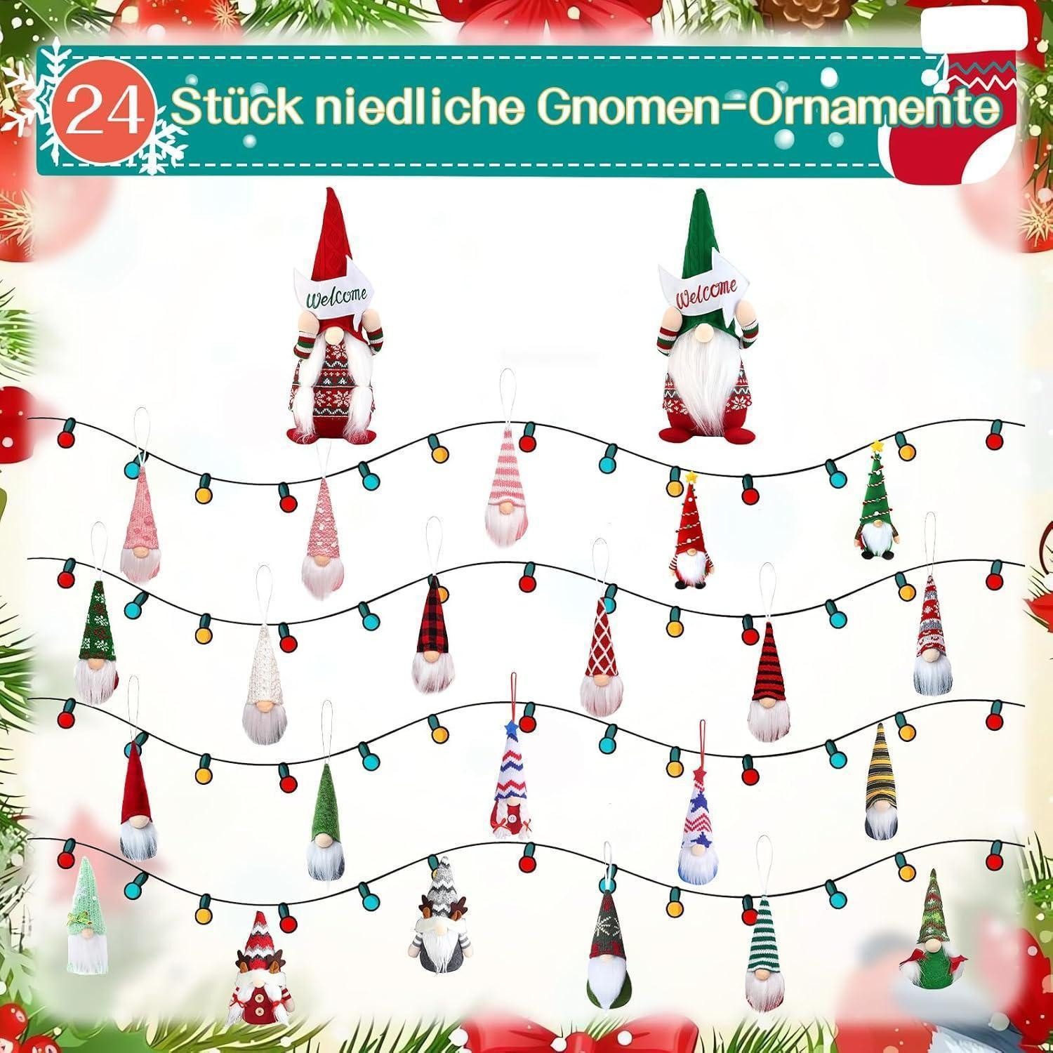 LuxusKollektion Adventskalender Adventskalender Wichtel 24 Ornament 2025 Erwachsene Deko B