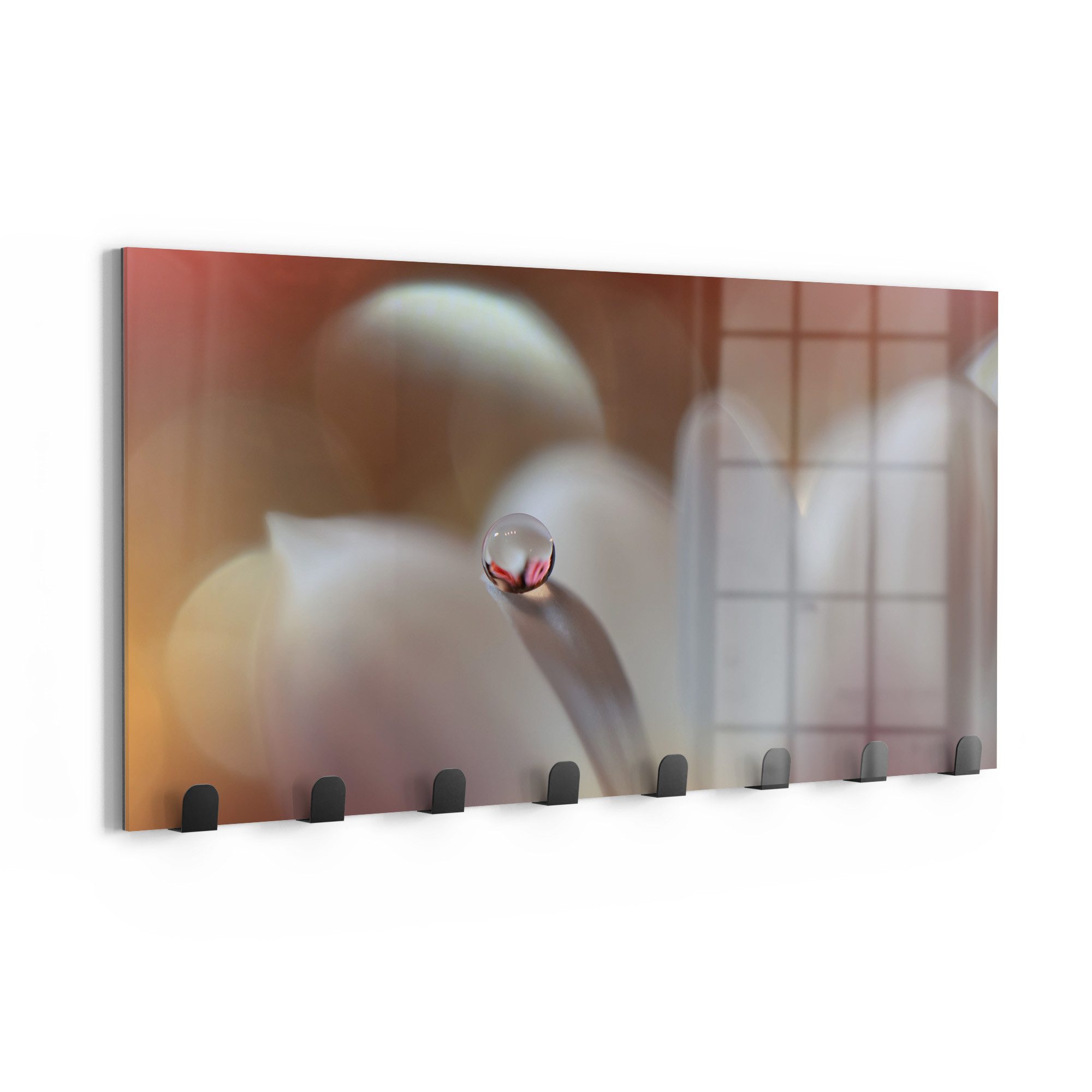 DEQORI Kleiderhaken 'Tropfen der Stille', Glas Garderobe Paneel magnetisch beschreibbar
