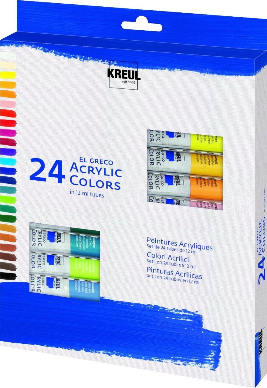 Kreul Acrylfarbe Kreul el Greco Acrylic Set 24 x 12 ml Tuben