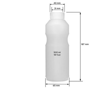 OCTOPUS Kanister Quetschflaschen, Ketchupflaschen 500 ml mit weißem Ketchupdeckel und (3 St)