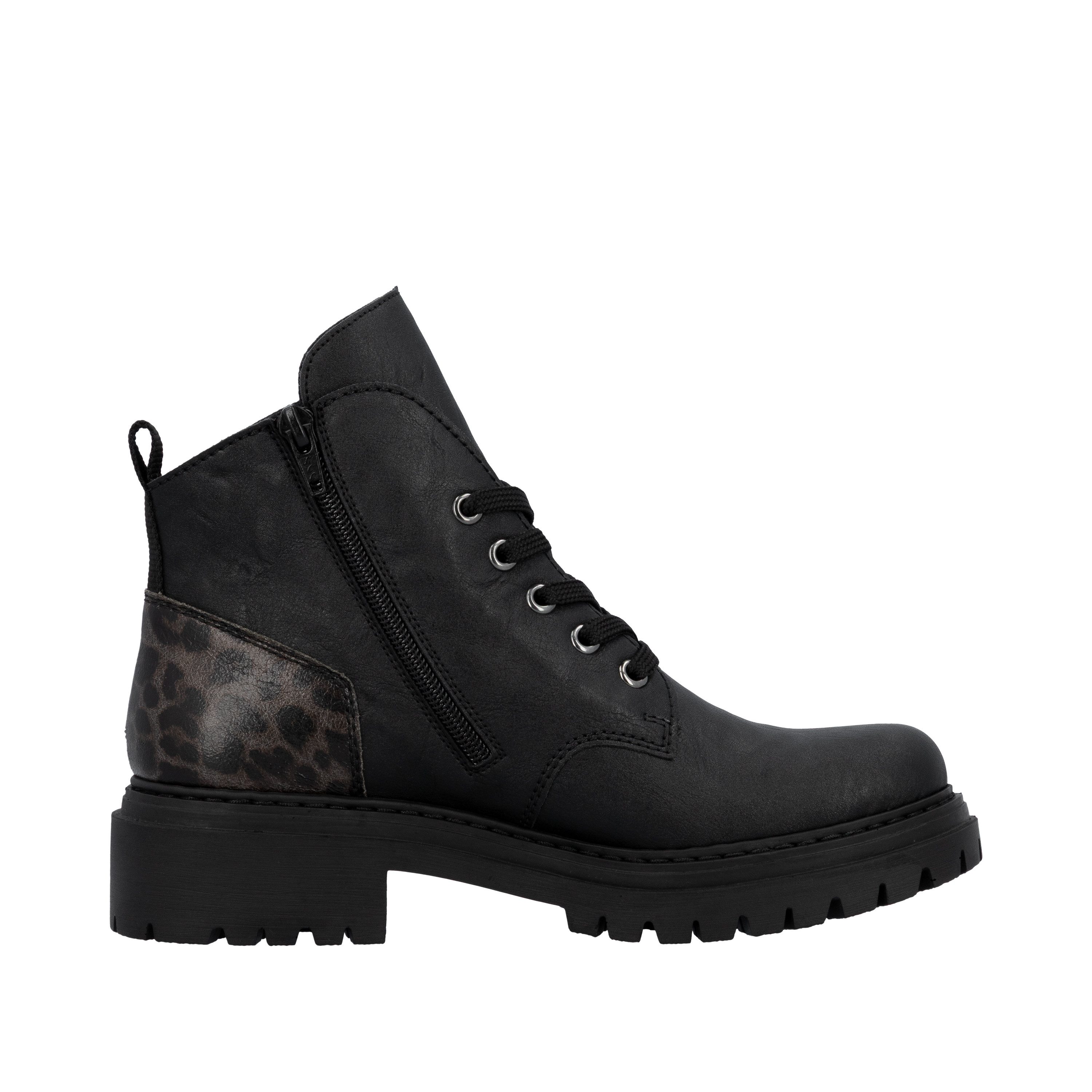 Rieker Schnürboots Schnürstiefelette, Profilsohle, mit praktischem Innenreißverschluss
