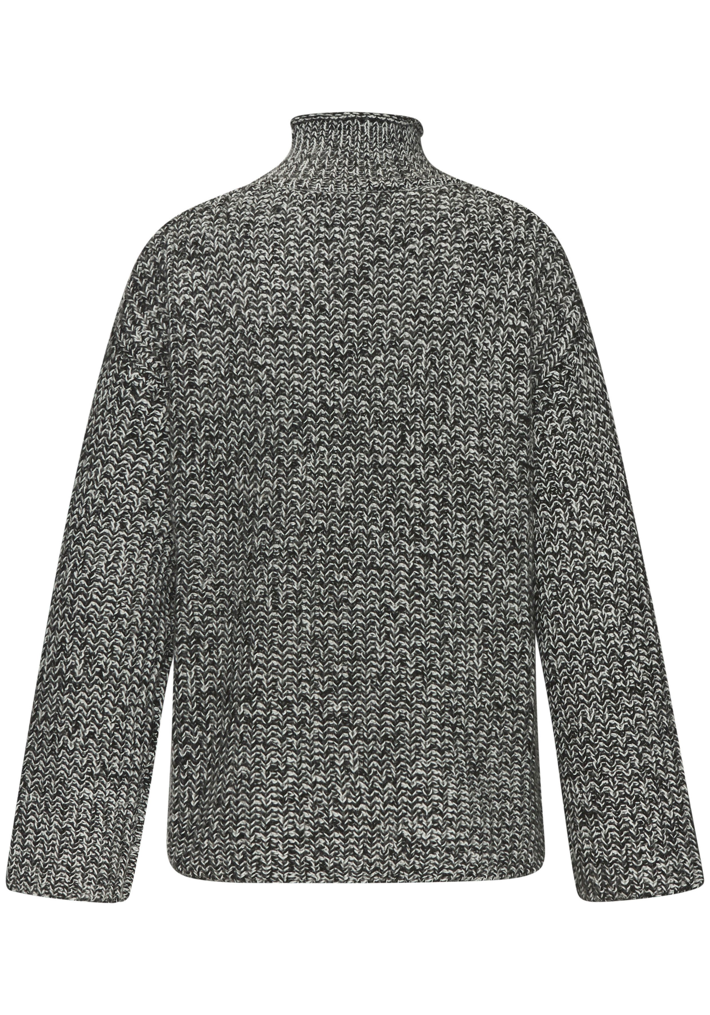 Buffalo Stehkragenpullover in Melange-Optik lockere Passform, warmer Strick, kuscheliger Strickpullover, Oversize – Bild 4 von 5
