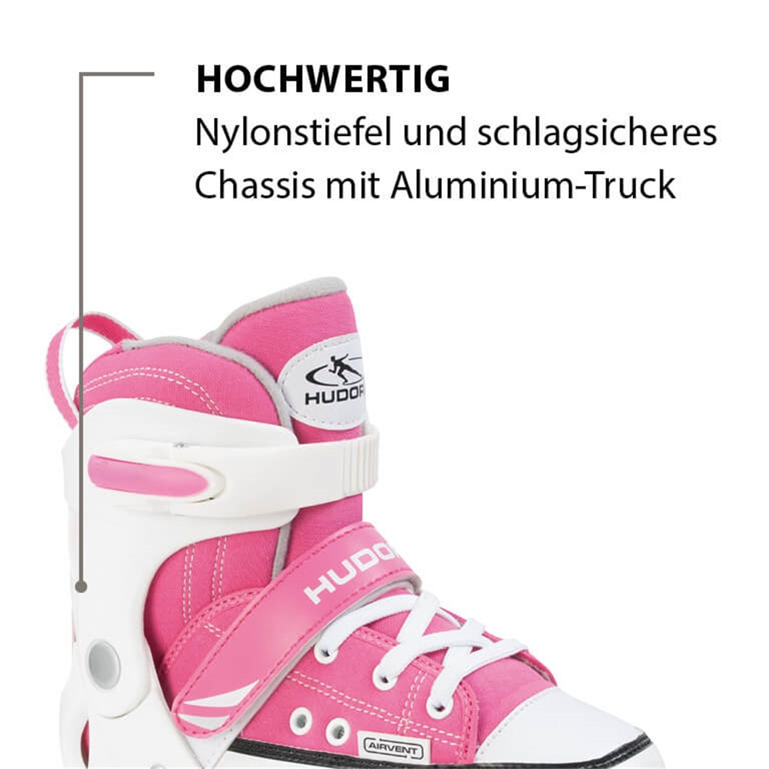 Hudora Inlineskates pink, Roller Skate, Gr. 32-35 22034 verstellbar