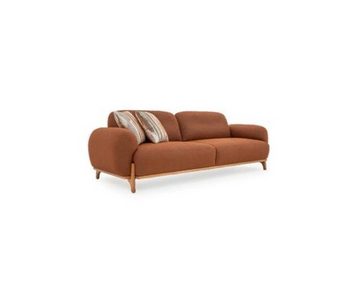 JVmoebel Wohnzimmer-Set Braun-Weiße Sofgarnitur Stilvolle 2x Polster 3-Sitzer Wohnzimmer Couch, (2-St., 2x 3-Sitzer Sofas), Made in Europa