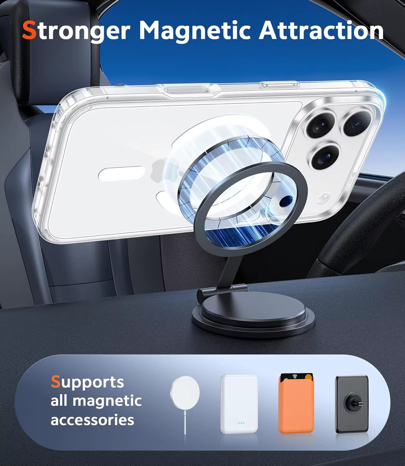 MORRENT Handyhülle Magnetisch hülle für iPhone 17 Pro mit 2x Anti-Spy Panzerglas, antispyglass, magnetisch hülle