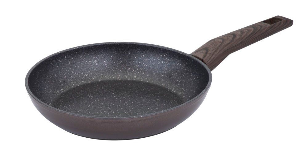 RESTO Kitchenware Bratpfanne Carina, Universalpfanne mit holzähnlichem Soft-Touch-Griff, Aluminium (1-tlg), mit Marmor-Antihaftbeschichtung, 4-lagig, für alle Herdarten geeignet