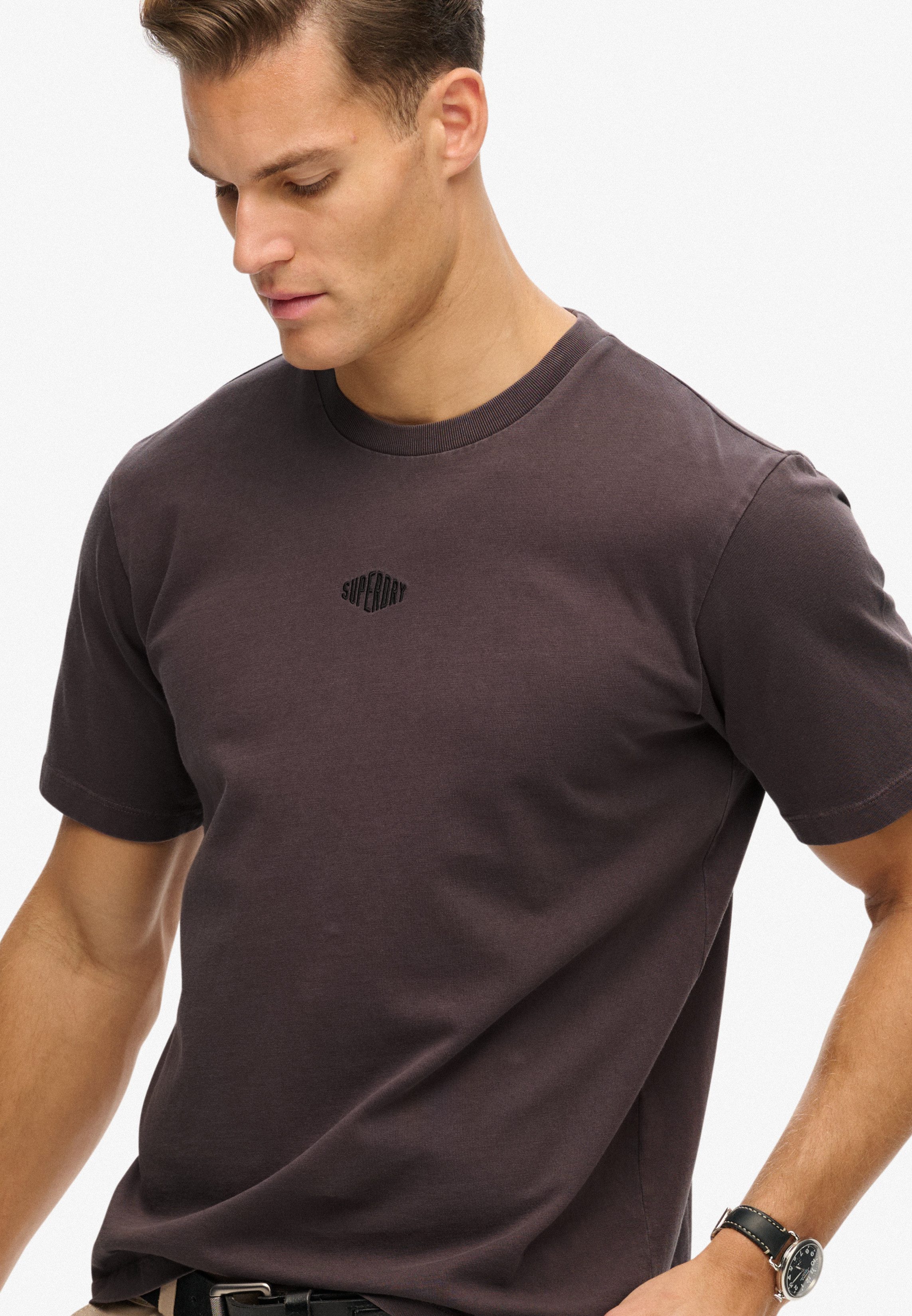 Superdry Rundhalsshirt MICRO LOGO TSHIRT mit Micro-Marken-Logo