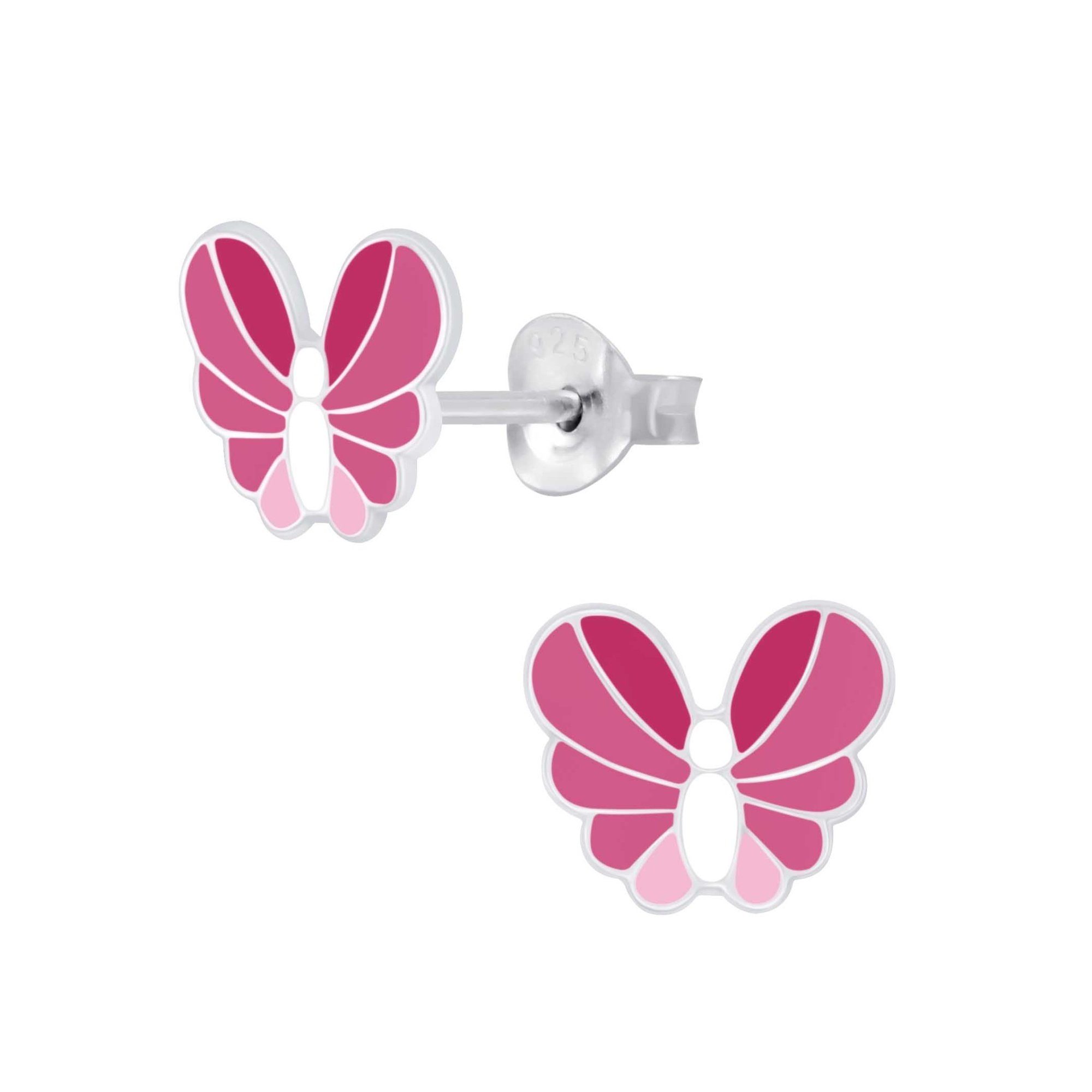 schmuck23 Paar Ohrstecker Kinder Ohrringe Schmetterling 925 Silber, Kinderschmuck Mädchen Geschenk echte Silberohrringe