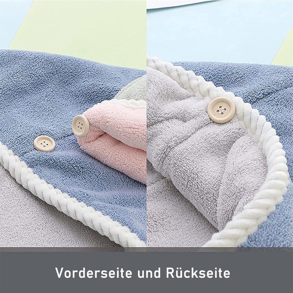 Mikrofaser,3 Stück Handtuch zggzerg (3-St) Schnelltrocknen Absorbent, Super Turban-Handtuch Haarturban