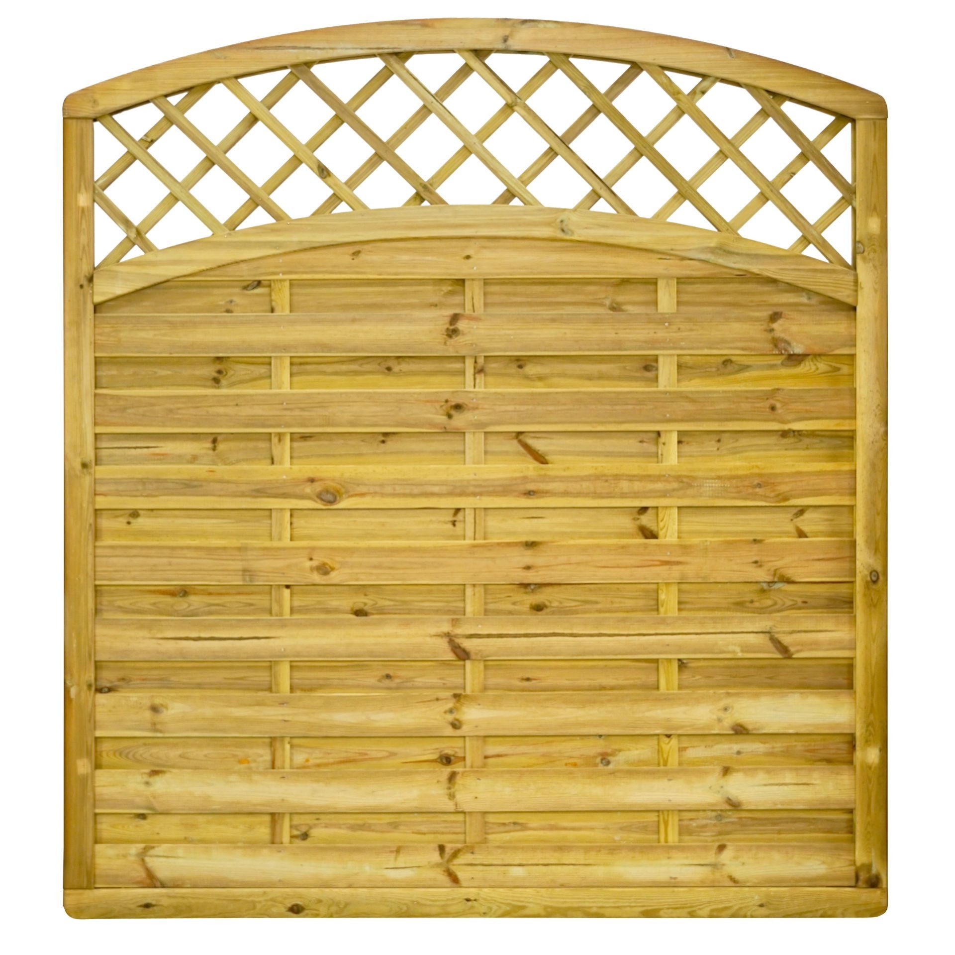GartenLand Zaun Dichtzaun Vario Massiv gebogen Rankgitter 180x195/180 cm Kiefer KDI, (Set, Ohne Pfosten, 180x180 cm)