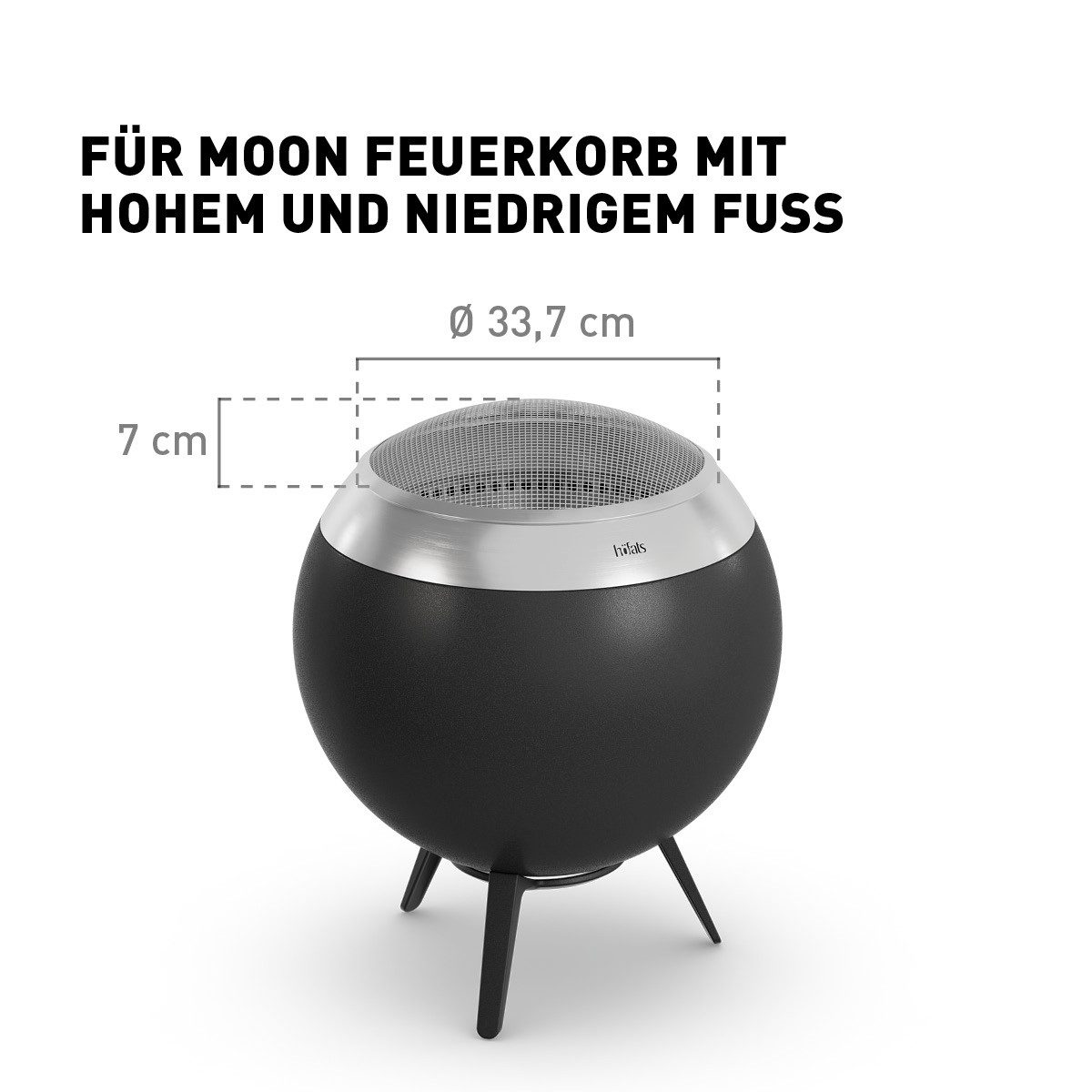 höfats Funkenschutzgitter MOON 45 (Abdeckung zur Verringerung von Funkenflug, Funkenfang, Funkenschutzgitter aus Edelstahl, Feuerstellengitter, Zubehör für MOON 45), Ø 33,7 x H 7,0 cm