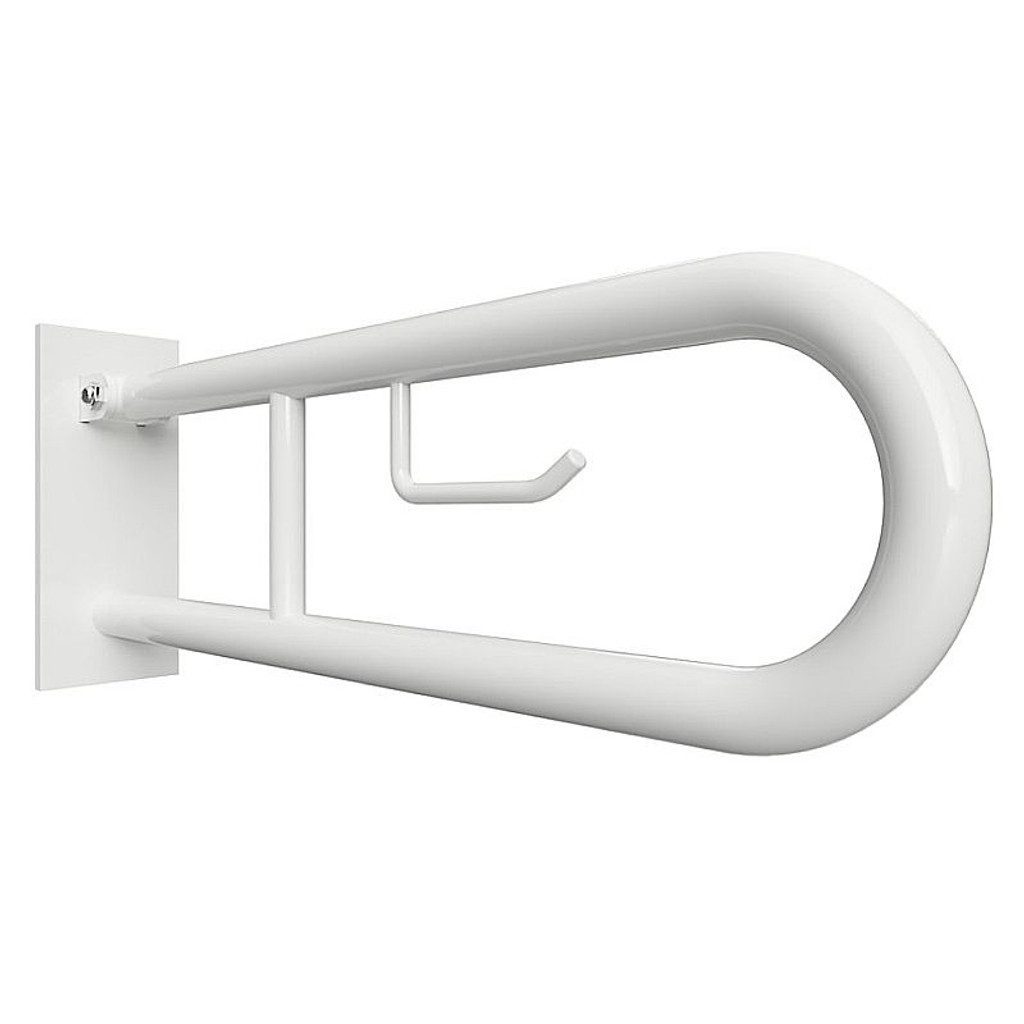 BRILLANTBAD® Stützklappgriff BELP Stützklappgriff U-Form Papierhalter Eisen Weiß Bad & WC >> Bohren