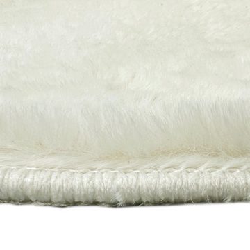Teppich Kunst Hasenfellteppich schön weich – 11 mm Florhöhe – creme, Teppich-Traum, rund, Höhe: 11 mm