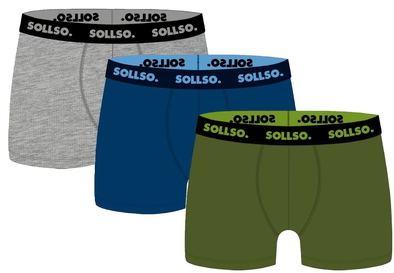 Sollso. Боксерские мужские трусы, боксерки Boxershort Sollso. (3er Pack) Farbmix Bambus-Viskose