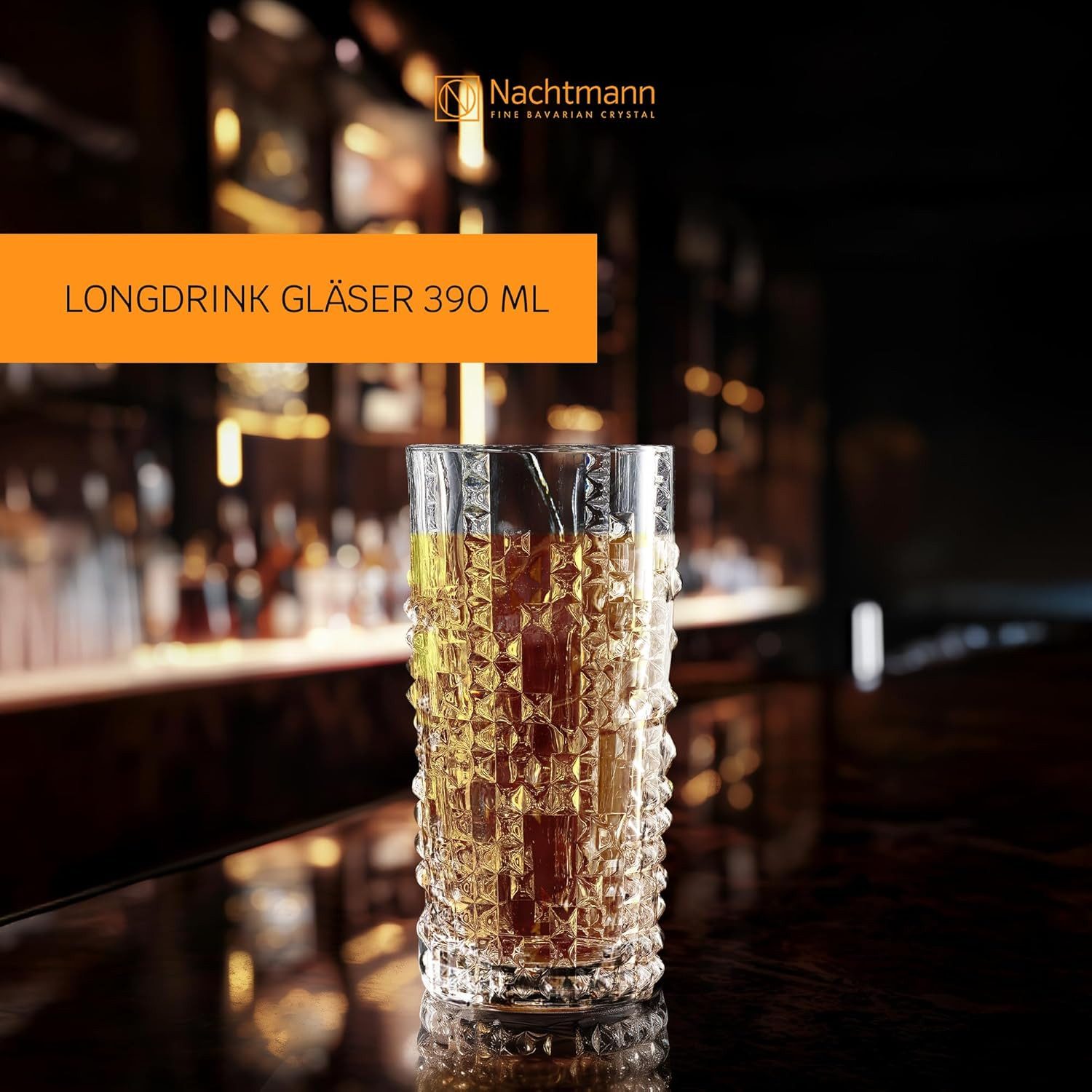 Nachtmann Glas Nachtmann Punk Longdrinkglas-Set 4tlg, 4-tlg., Kristallglas