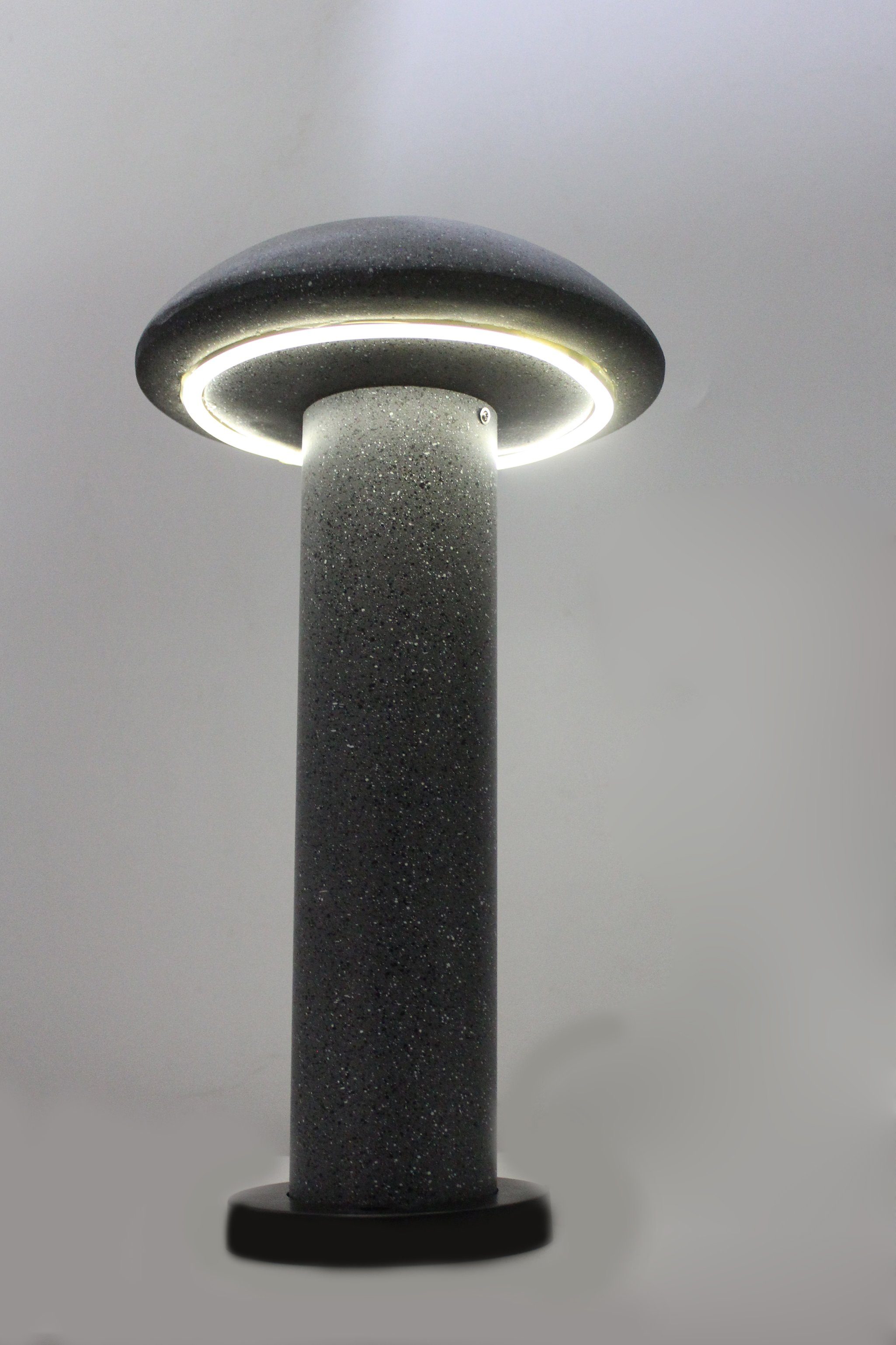 Arnusa LED Solarleuchte cm, 45 integriert, Gartenlampe x 25 Wegeleuchte Pilz 1200 Steinoptik fest LED Gartenleuchte Tageslichtweiß, mAh Strom ohne