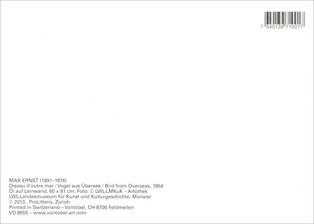aus Übersee" "Vogel Postkarte Kunstkarte Max Ernst
