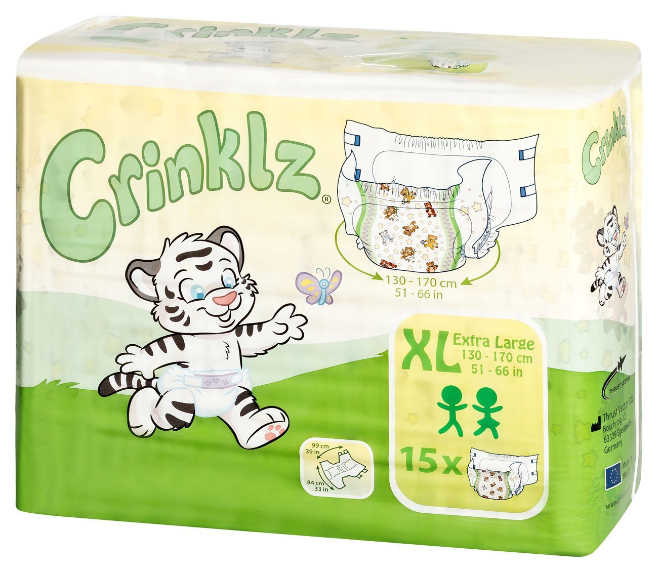 Crinklz Inkontinenzslip CRINKLZ Original Inkontinenz-Slip XL 110-150 cm 15 St (15-St)
