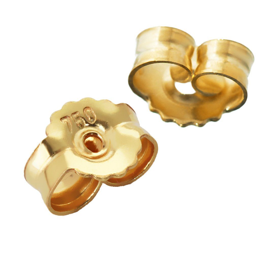 NKlaus Ohrstecker-Verschluss 1 Paar 750 Gelbgold 18k Butterfly Verschluss 7mm G (1 Paar)