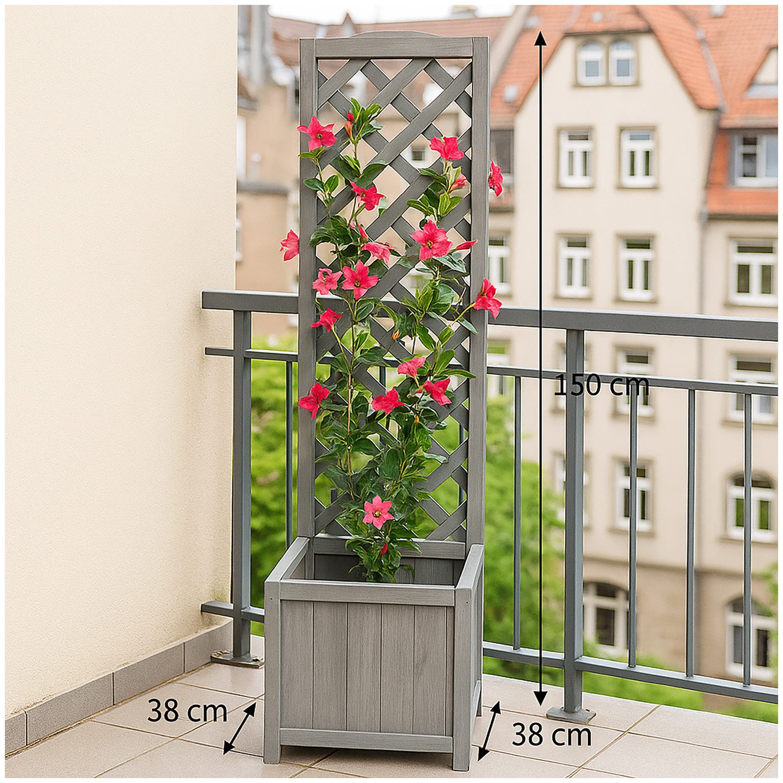HTI-Living Pflanzkübel Pflanzkasten mit Rankgitter aus Holz grau (Stück, 1 günstig online kaufen