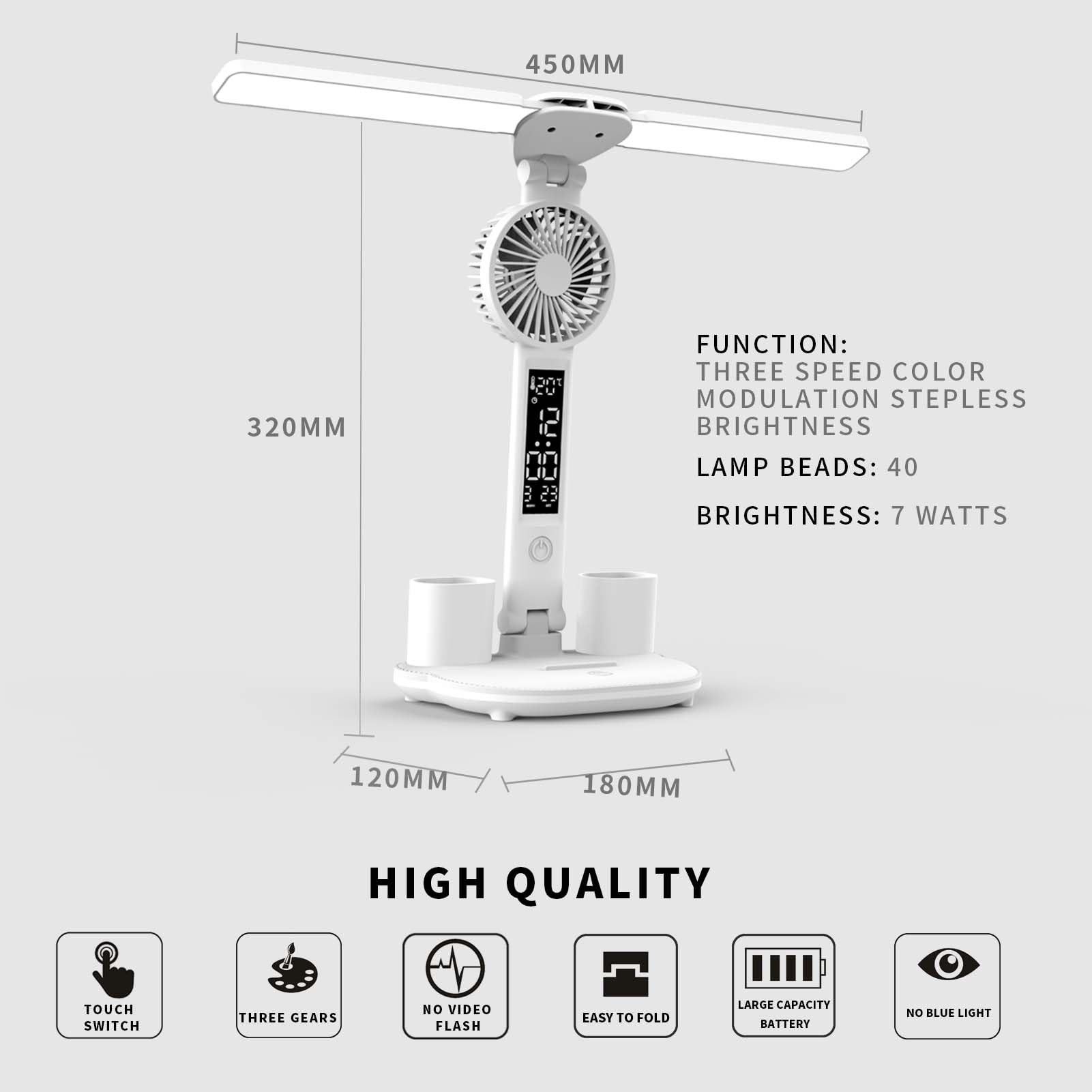 RWEUOQ Schreibtischlampe Faltbare 4-in-1 Tischlampe Touchdimmbar günstig online kaufen