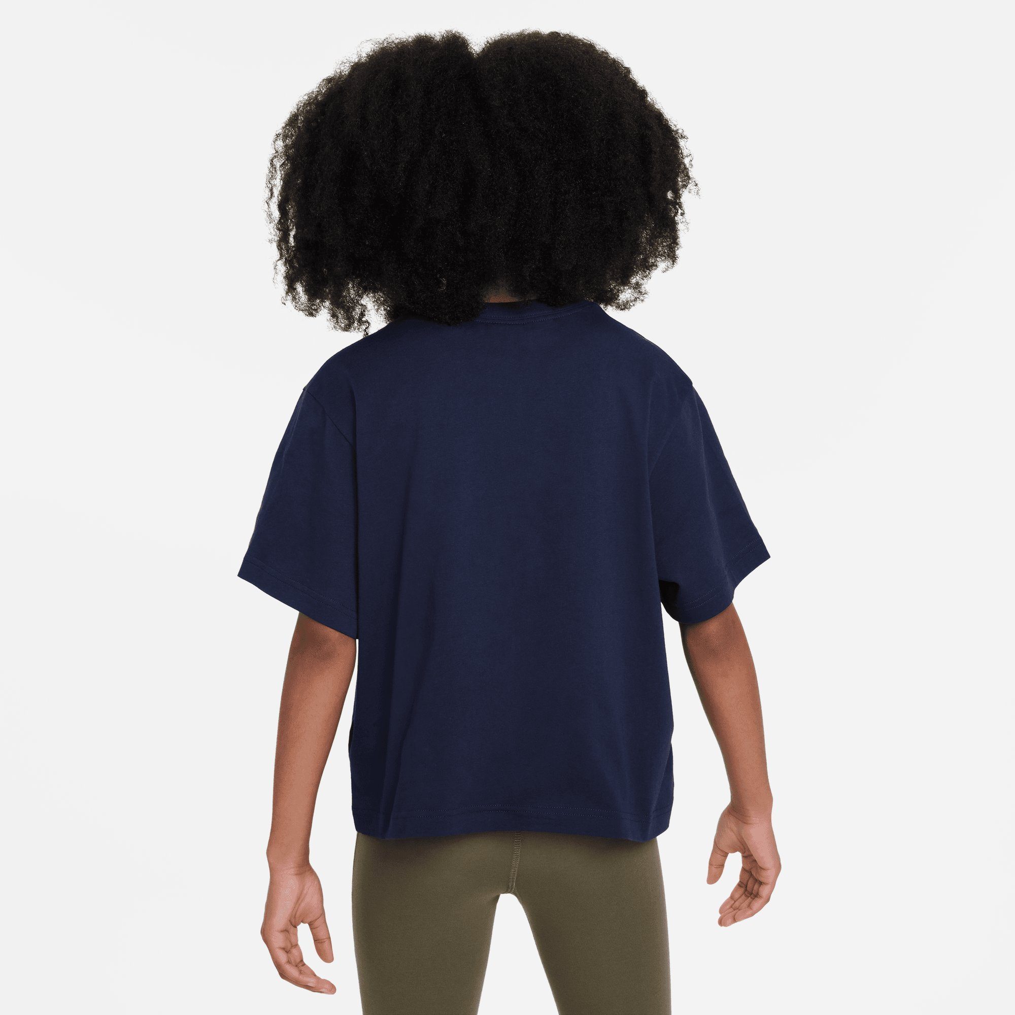 Nike Sportswear T-Shirt G NSW Sleeve für BOXY PRNT OBSIDIAN Kinder - TEE Short