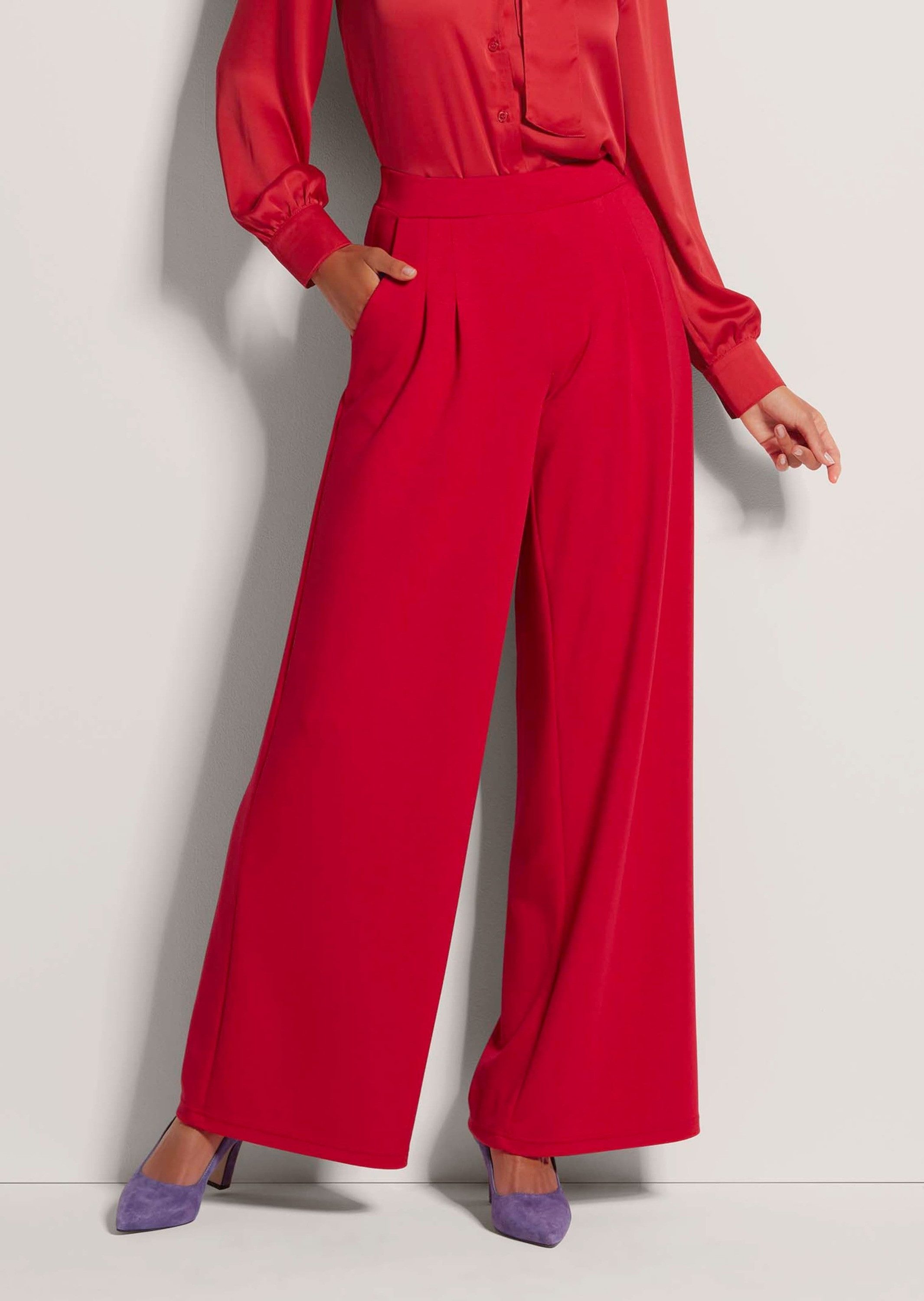 MADELEINE Stoffhose Elegante Schlupfhose mit Falten Stretchhose mit elastis günstig online kaufen