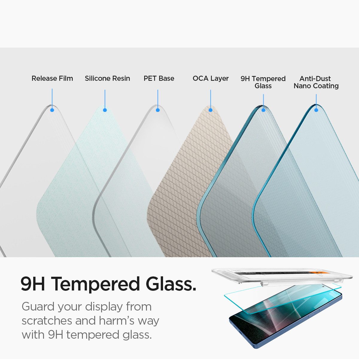 Spigen Displayschutzglas 2x Panzerglas für Samsung Galaxy S25 Ultra Schutzglas Panzerfolie für Samsung Galaxy s25 Ultra, 2er-Pack / Set, 2 Stück, Anti-Fingerabdruck, Anti-Kratz, Doppelbeschichtung, Hartglas