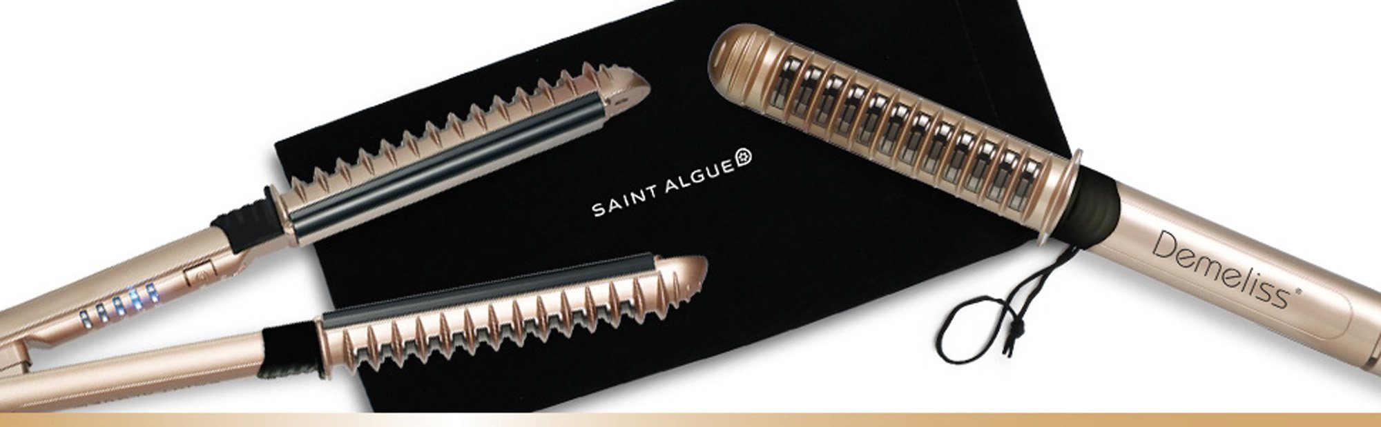 Demeliss Saint Algue Volumen- und Lockenstyler DEMELISS 3965 X-Curler, Keramik - Beschichtung mit BCC: Black Ceramic Coating, glätten, locken und sanfte Wellen gestalten