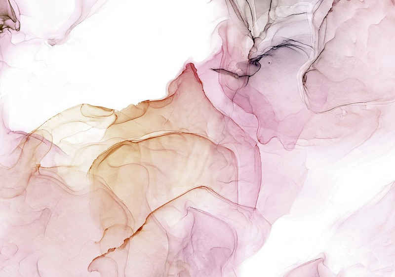 Komar Fototapete »Vliestapete Shiny Fluid«, glatt, bedruckt, geblümt, floral, realistisch, 400 x 280 cm