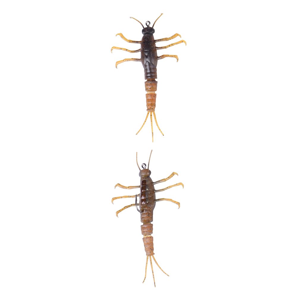 Kunstköder 3D TPE Mayfly Nymph Creature Bait Gummi Köder Forelle Barsch Fliege
