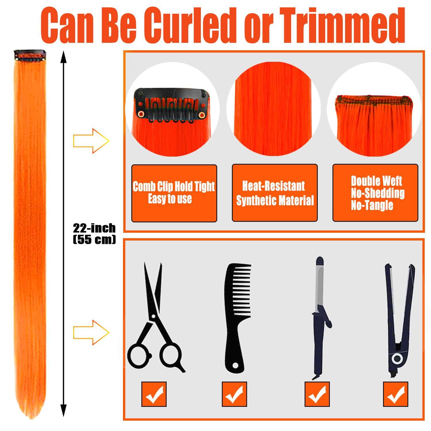 XDeer Zopfband 20 PCS Regenbogen Farbige Haarverlängerungen Clip In für Mädchen