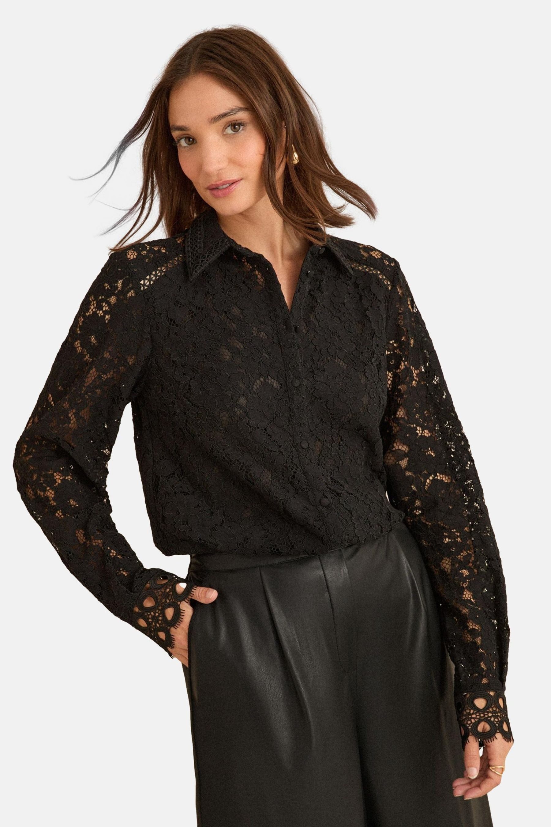 Love & Roses Langarmhemd Love & Roses Langärmeliges Spitzen-Shirt (1-tlg) günstig online kaufen